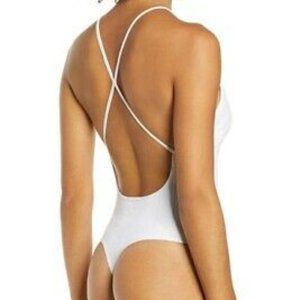 Free People Bridget halter cross-back Bodysuit